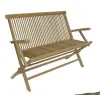 Product image 2 of the product “Bench with Armrest, 89 cm Height | Teak Wood, Natural Finish ”